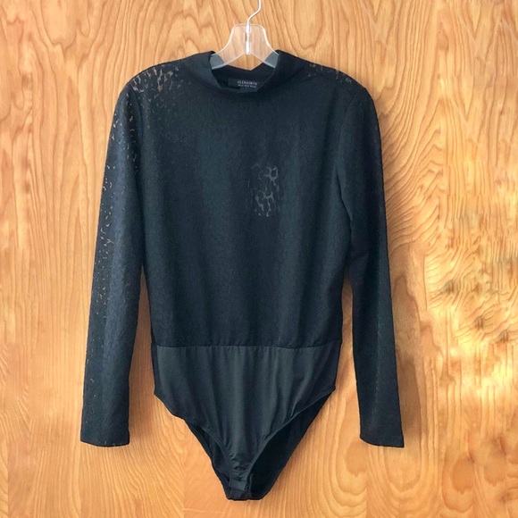 NWT All Saints Bela leopard lace long sleeve bodysuit, size 8 - Picture 11 of 11